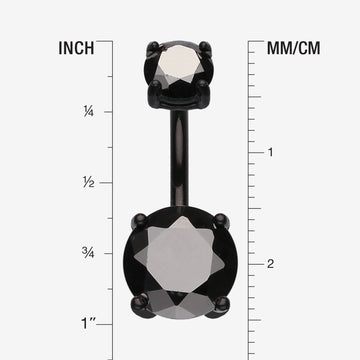 Detail View 1 of Colorline Gem Prong Sparkle Belly Button Ring-Black